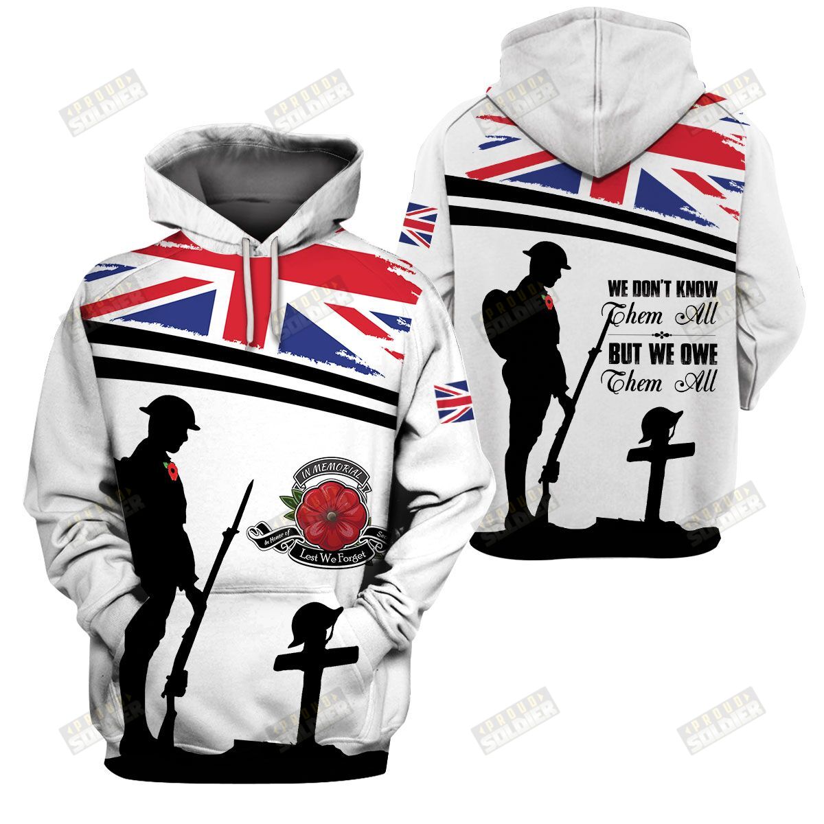 3D All-Over Printed” Uk Veterans – Lest We Forget” (Dt-Hg735)