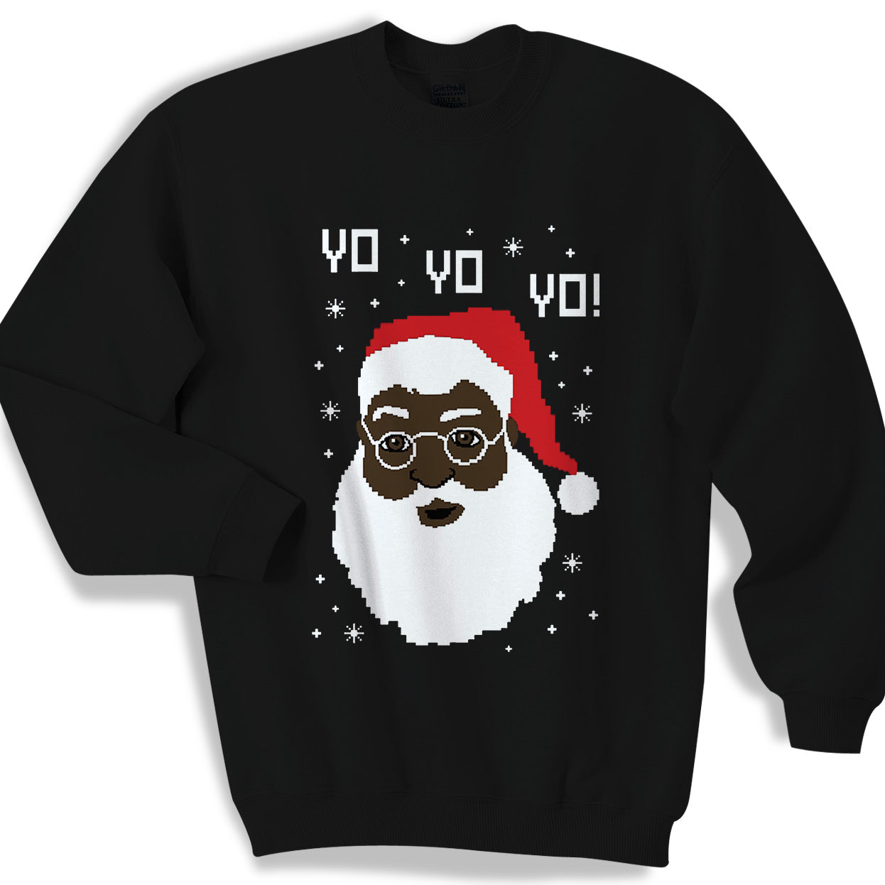 Yo Yo Yo Black Santa Ugly Christmas Sweater Sweatshirt