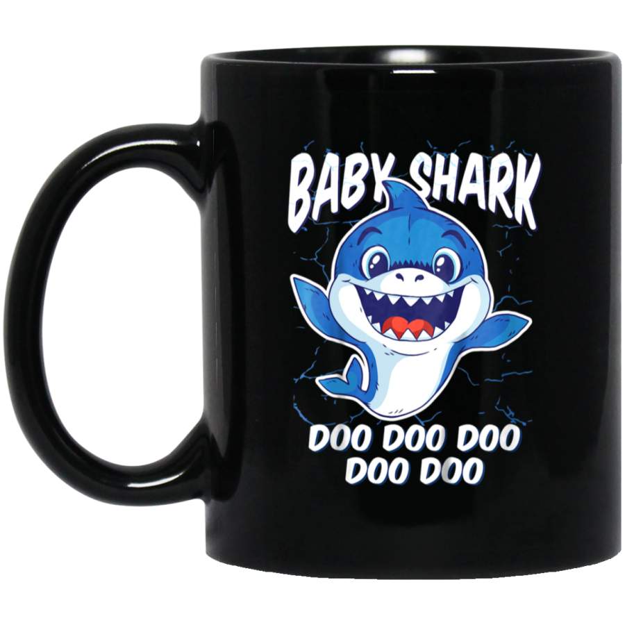 Cute Baby Shark Mug Doo Doo Doo Black Mug