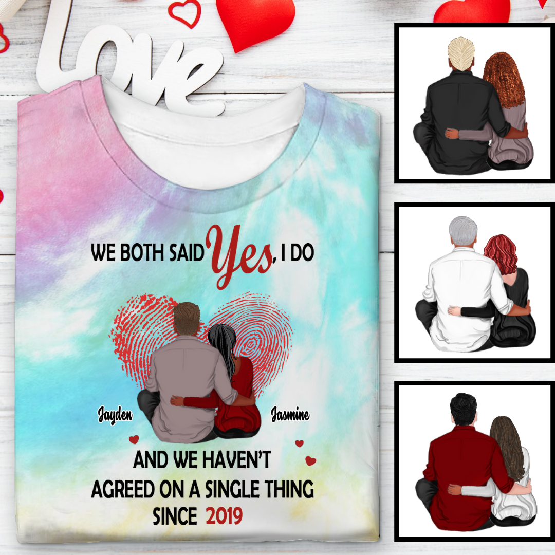 Couple With Heart Valentine Personalized Tie Dye Shirt Sweatshirt Hoodie Ap708