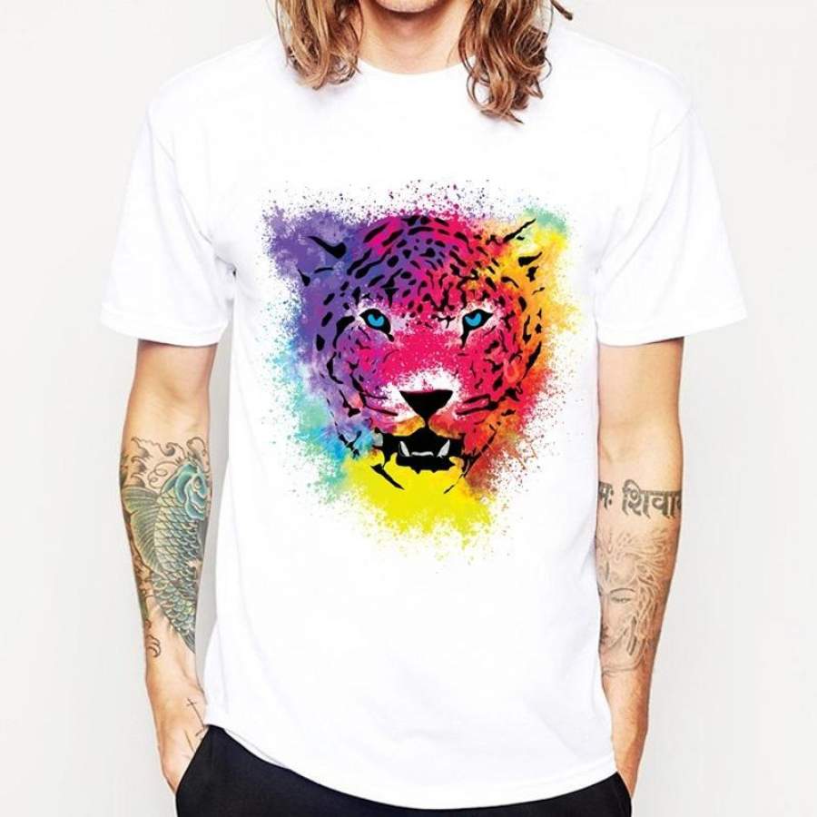 2017 latest men’s fashion creative lunatic printed t-shirt funny animal tee shirts Hipster cool tops