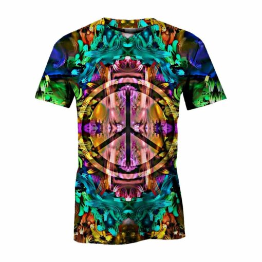 Hippie Mirror Peace Sign 3D All Over Printed Shirts For Men And Women, Gift For Hippie Lover, Hippie Soul