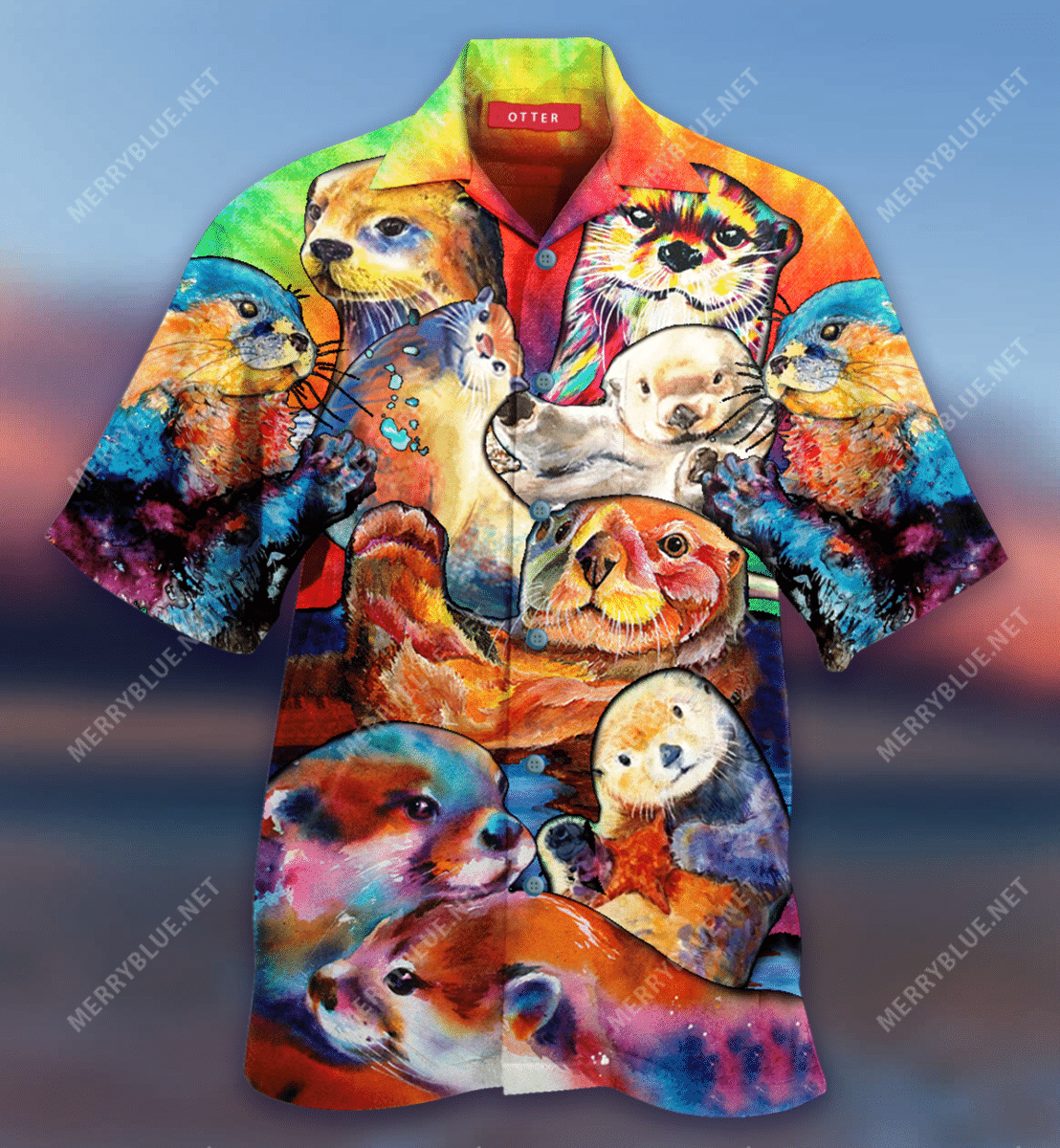 Coloful Otters Hawaiian Shirt