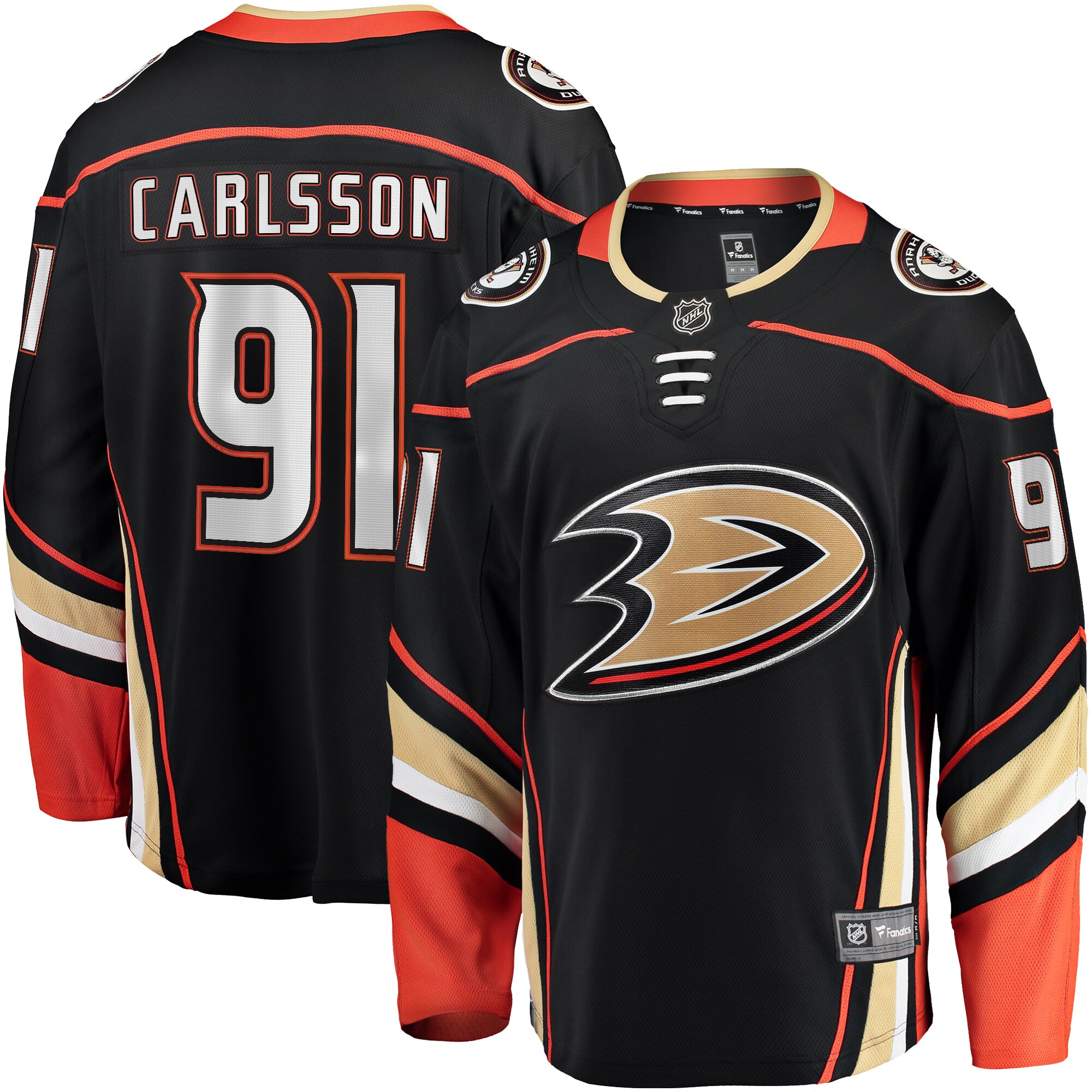 Leo Carlsson Anaheim Ducks Branded Home Breakaway Player Jersey – Black