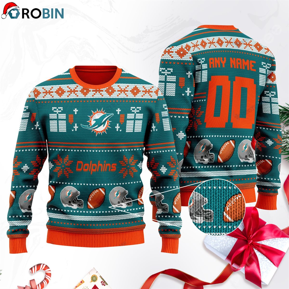 Miami Dolphins Football Gift For Fan Ugly Wool Sweater Christmas Sweatshirt Swt207