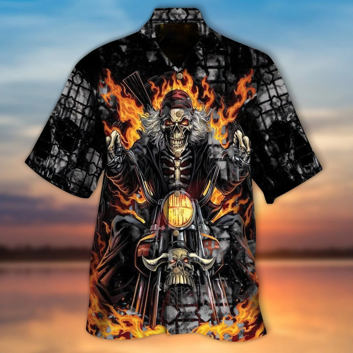 Biker Skull Hawaii Shirt Unisex Adult Ha102711