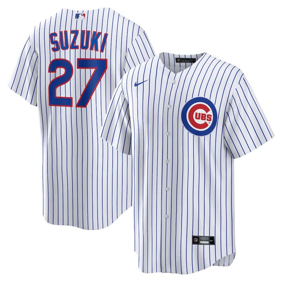 Chicago Cubs #27 Seiya Suzuki Home Replica Jersey – White