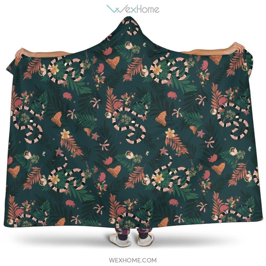 Snake Forest Pattern Hooded Blanket