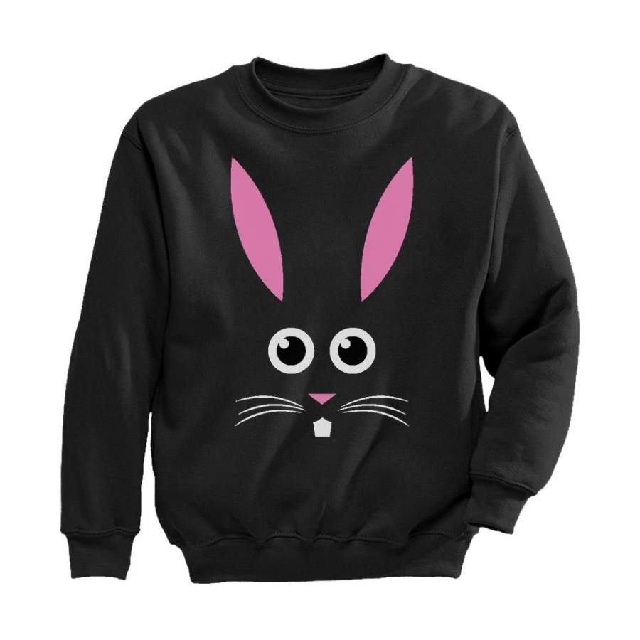 Children’s Easter Bunny Face Youth Kids Sweatshirt