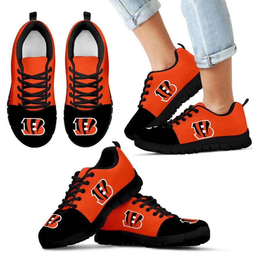 Two Colors Aparted Cincinnati Bengals Sneakers