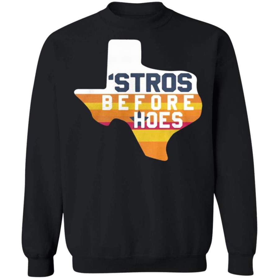 Houston Astros Texas Stros before Hoes G180 Gildan Crewneck Pullover Sweatshirt 8 oz.