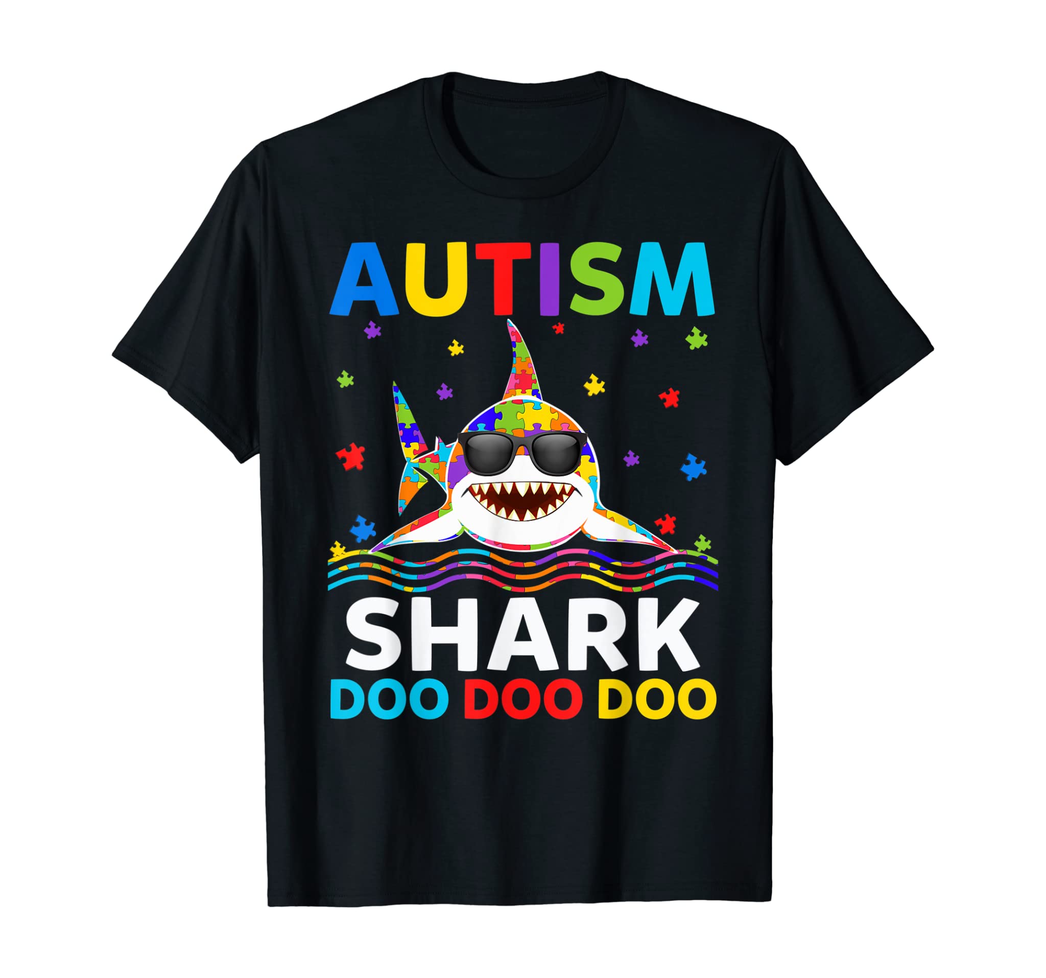 Funny Autism Shark Puzzle Awareness Day Cute Shirt For Boys