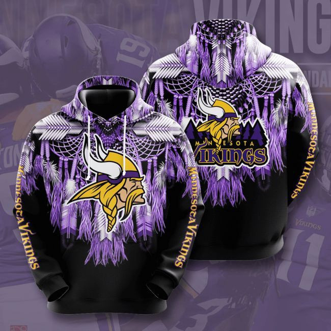 Minnesota Vikings Long Sleeve 39 Unisex 3D Hoodie Gift For Fans