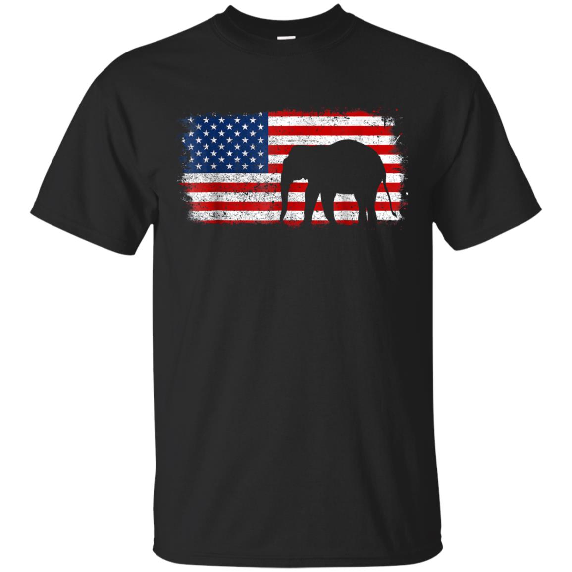 ASIAN ELEPHANT American Flag Vintage T-Shirt