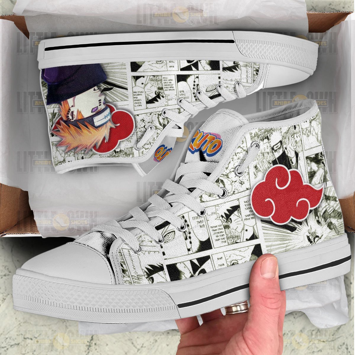 Pain Nagato High Top Canvas Shoes Custom Naruto Anime Mixed Manga Style ...
