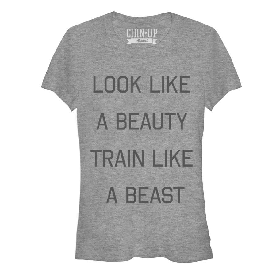 CHIN UP Junior’s Beast  T Shirt Athletic Heather S