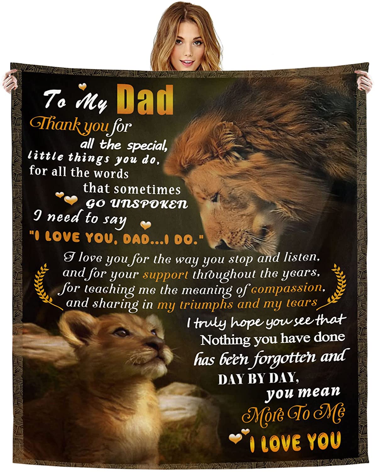 To My Dad Lion Father’S Day Blanket