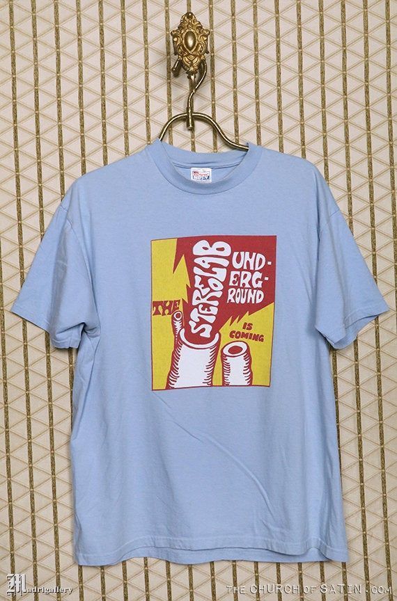 Stereolab Shirt Faded Blue Shirt Vintage Rare Spiritualized Nurse With Wound So Shirt