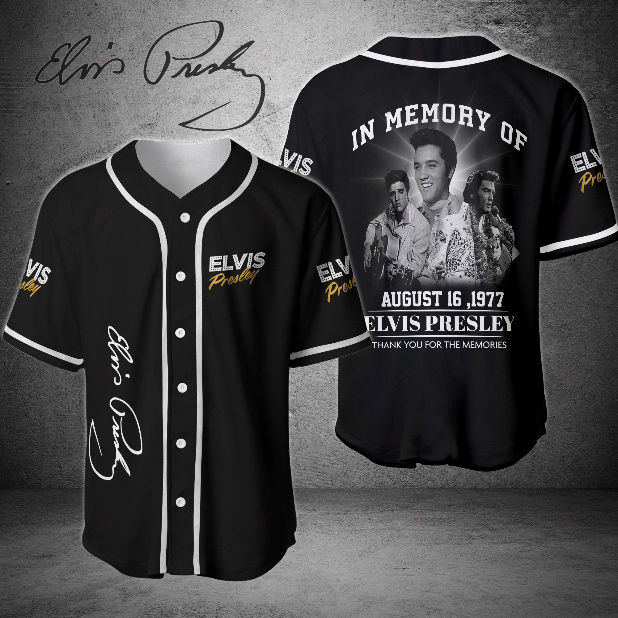 In Memory Of Elvis Presley Baseball Jersey Bbj-N8N0