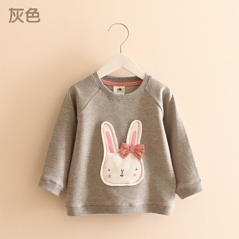 Baby Girl Rabbit  Hoodies Sweatshirts 2018 Spring Dress Children'S Round Neck  Long Sleeve