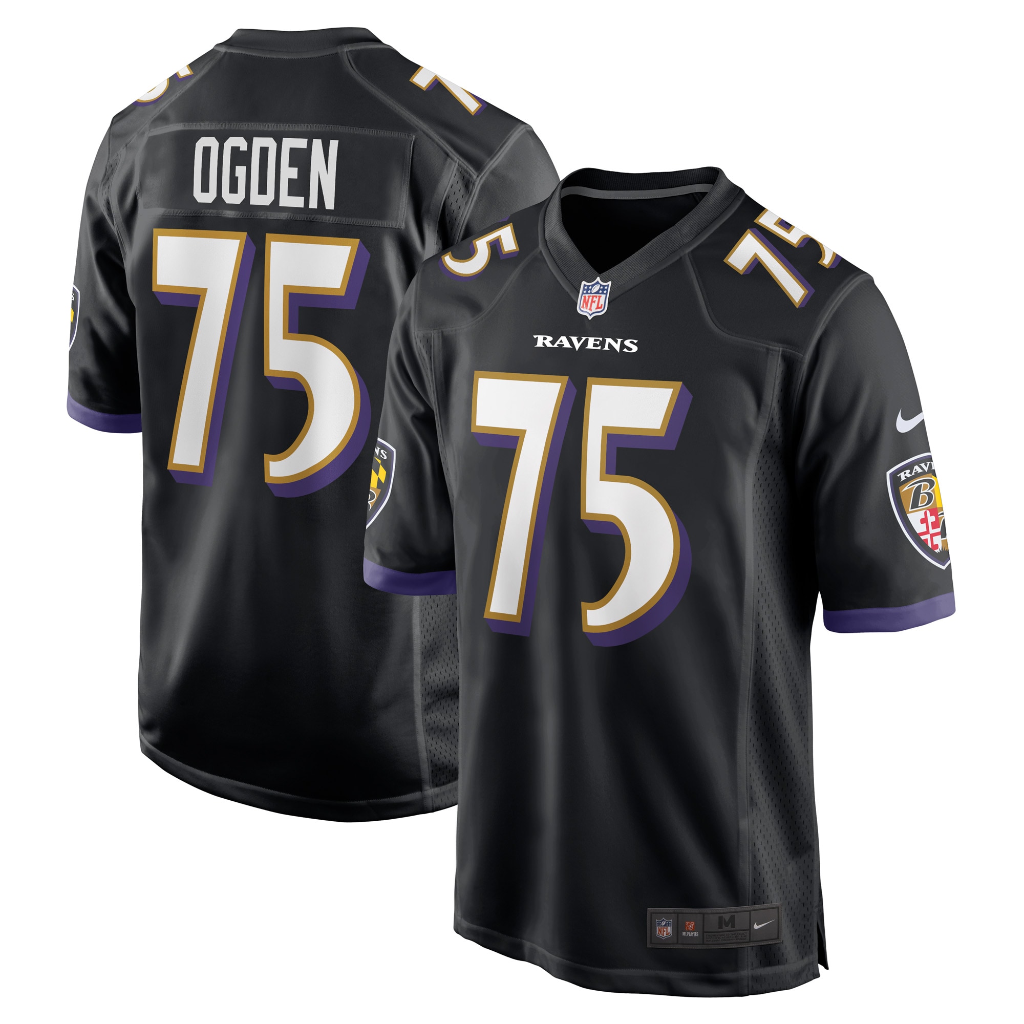 Jonathan Ogden Baltimore Ravens Retired Player Jersey – Black