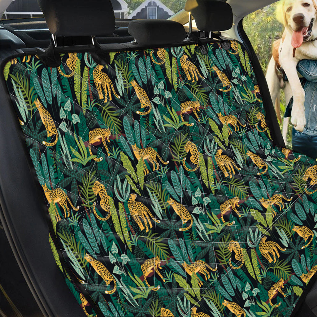 Tropical Jaguar Pattern Print Pet Car Back Seat Cover