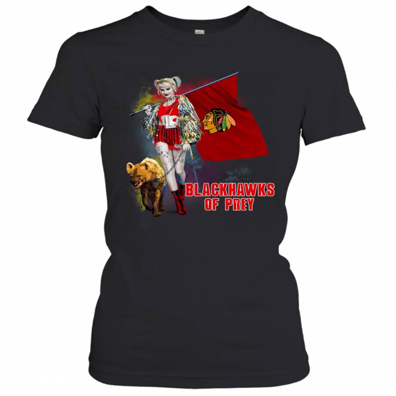 Harley Quinn flag Chicago Blackhawks Of Prey Women’s T-Shirt