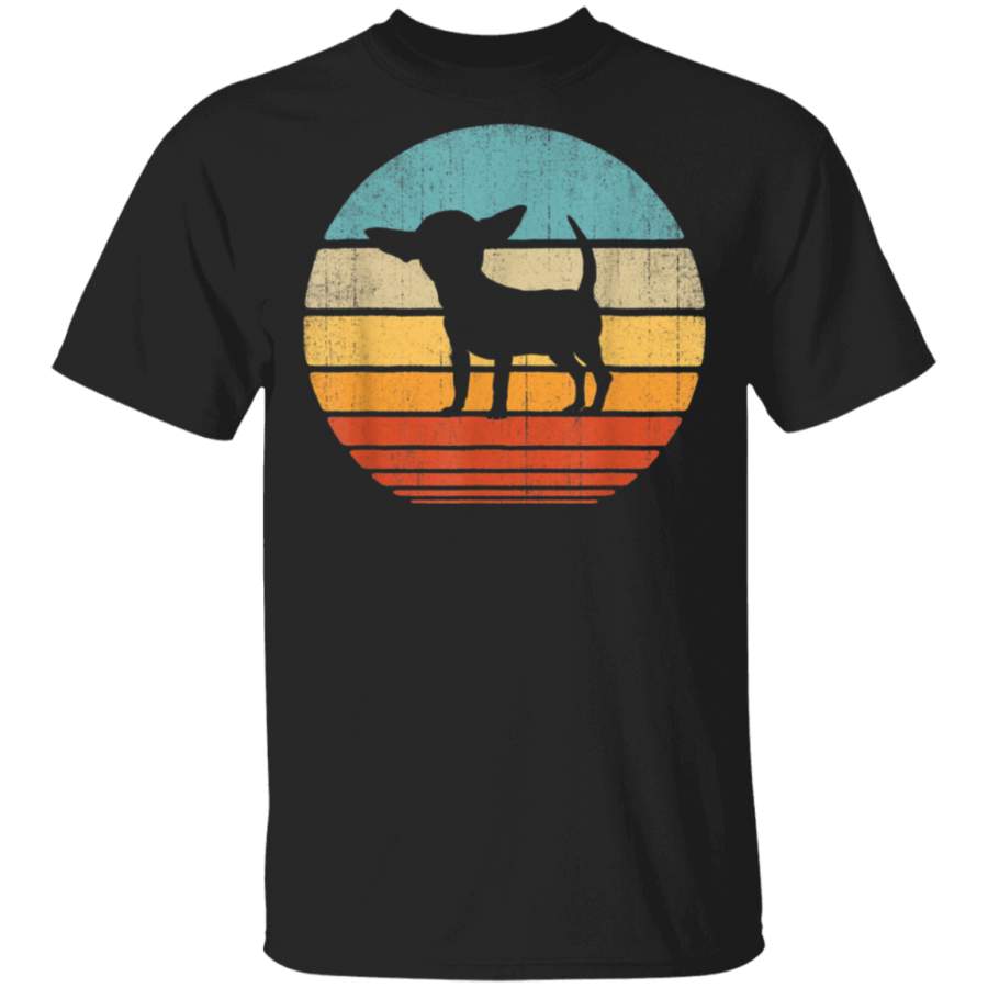 Chihuahua Vintage Silhouette 60s 70s Retro Gifts Dog Lover TShirt