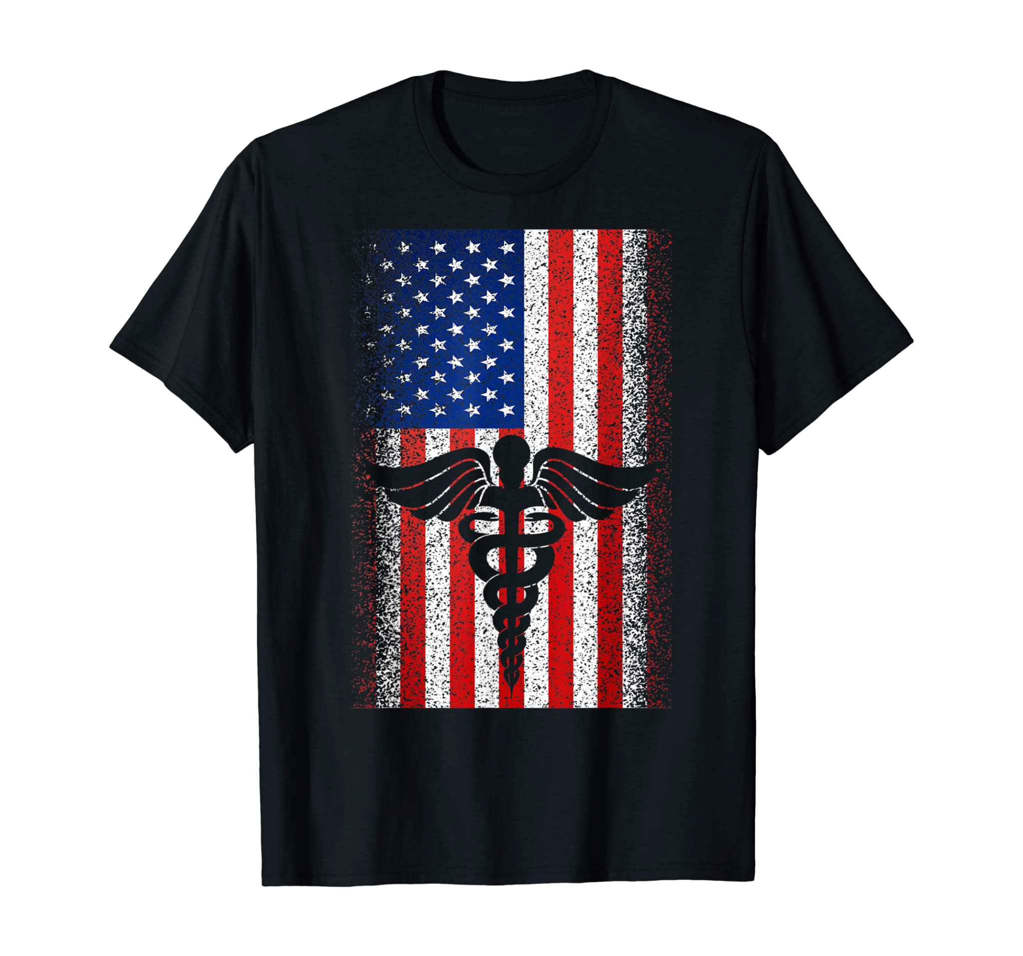 USA Independence Day July 4th American Flag Nurse ER Gift T-Shirt