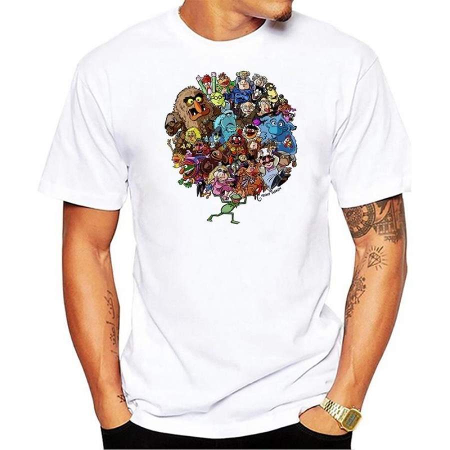 Summer fashion new men ’s T – shirt personality animal world pattern printing simple short – sleeved white T-shirt