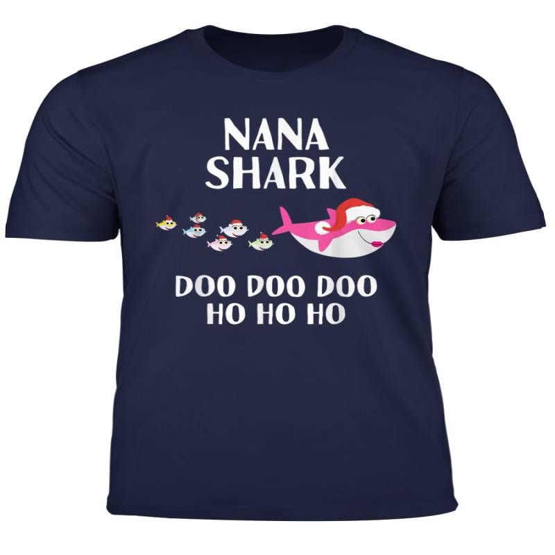 Christmas Nana Grandma Shark Gift Matching Grandchildren T Shirt