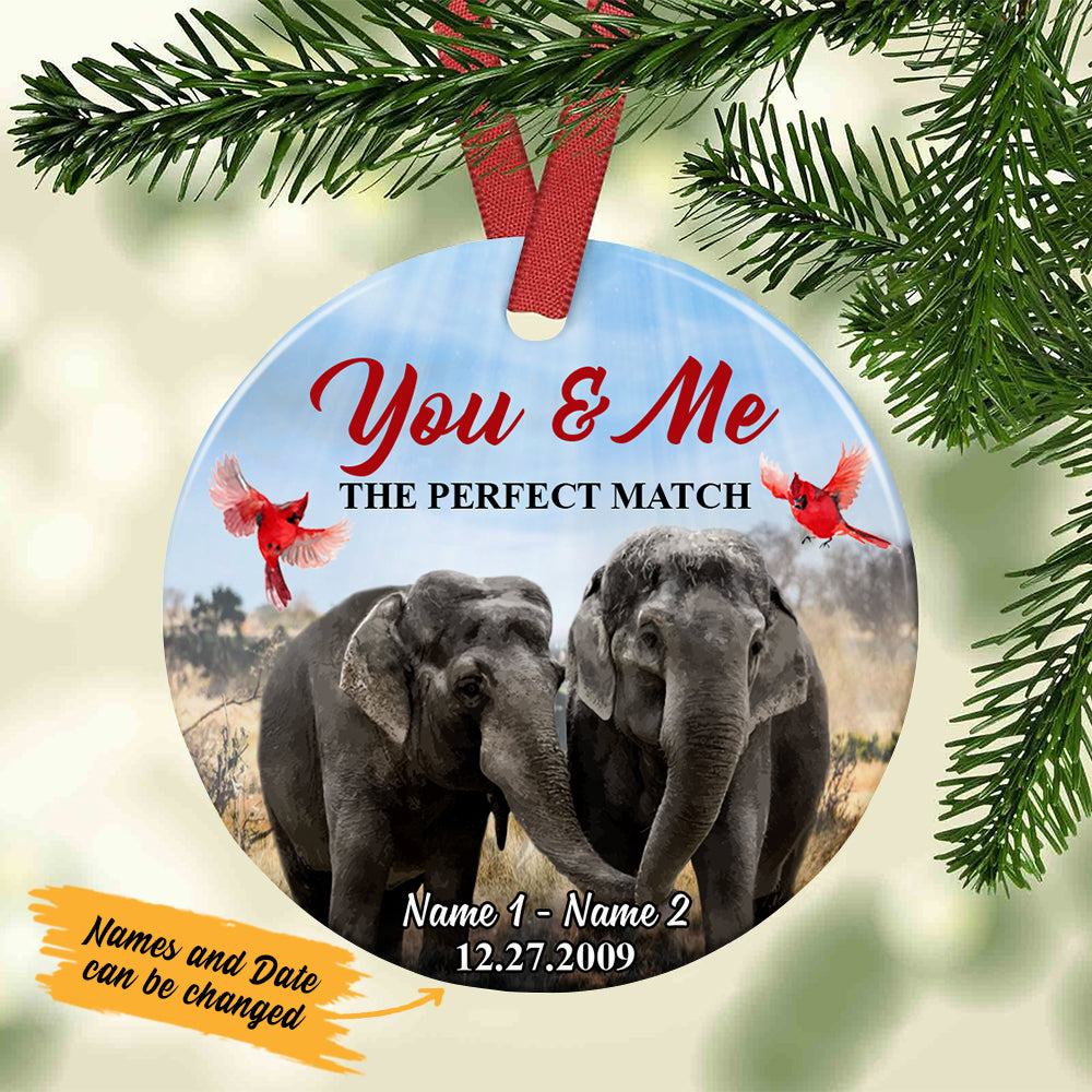 Personalized Elephant Couple  Ornament Sb163 65O47