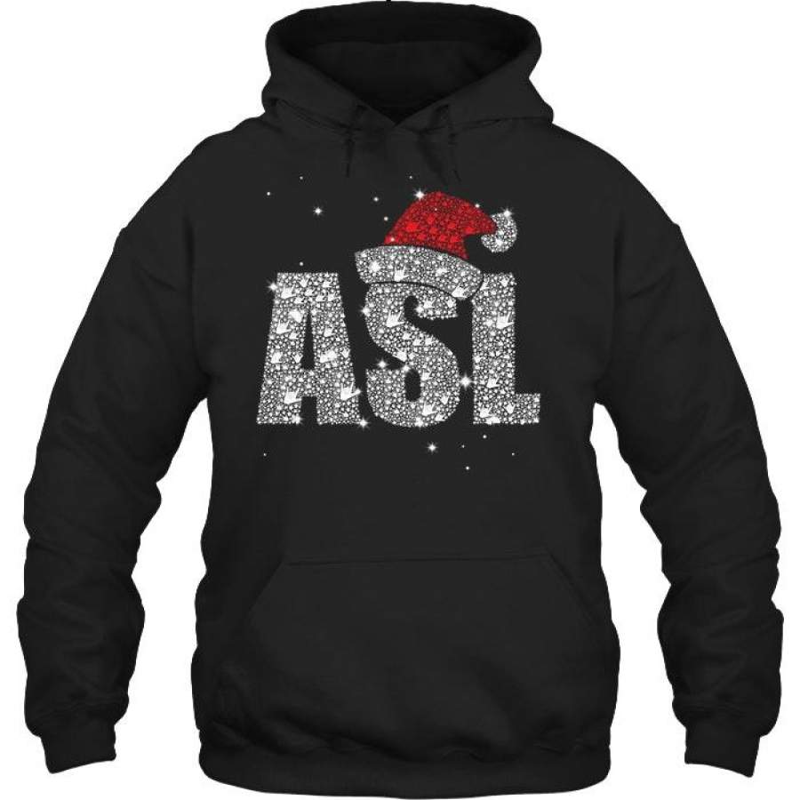 Twinkle Asl Christmas Gift Black Hoodie