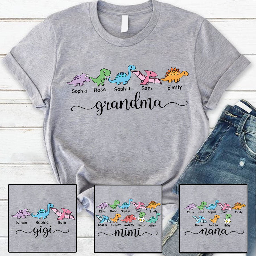 Grandma And Grandkids Saurus T-Shirt