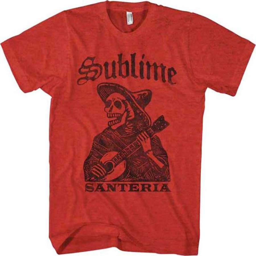 Sublime-Santeria Skeleton-Red t-shirt