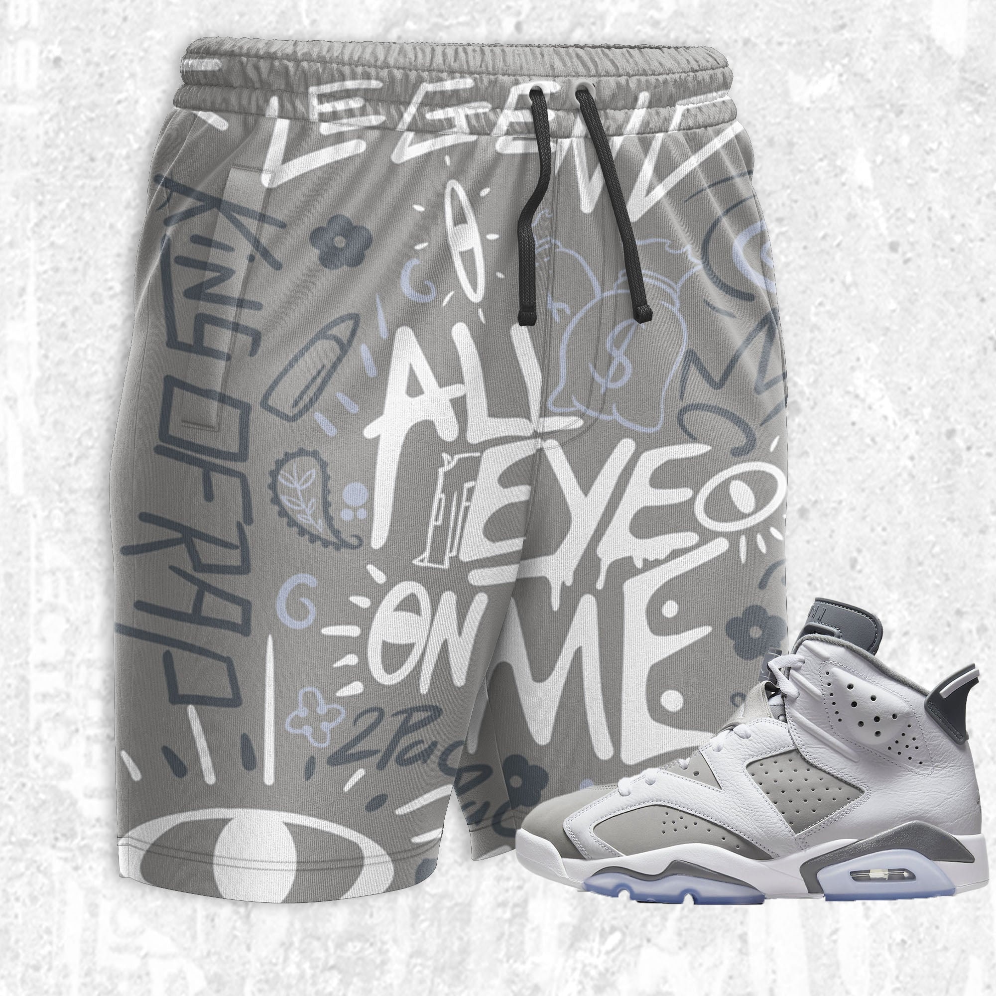 All Eye On Me 3D Doodle Eye ST Unisex Shorts match Jordan 6 Cool Grey,shorts match Jordan