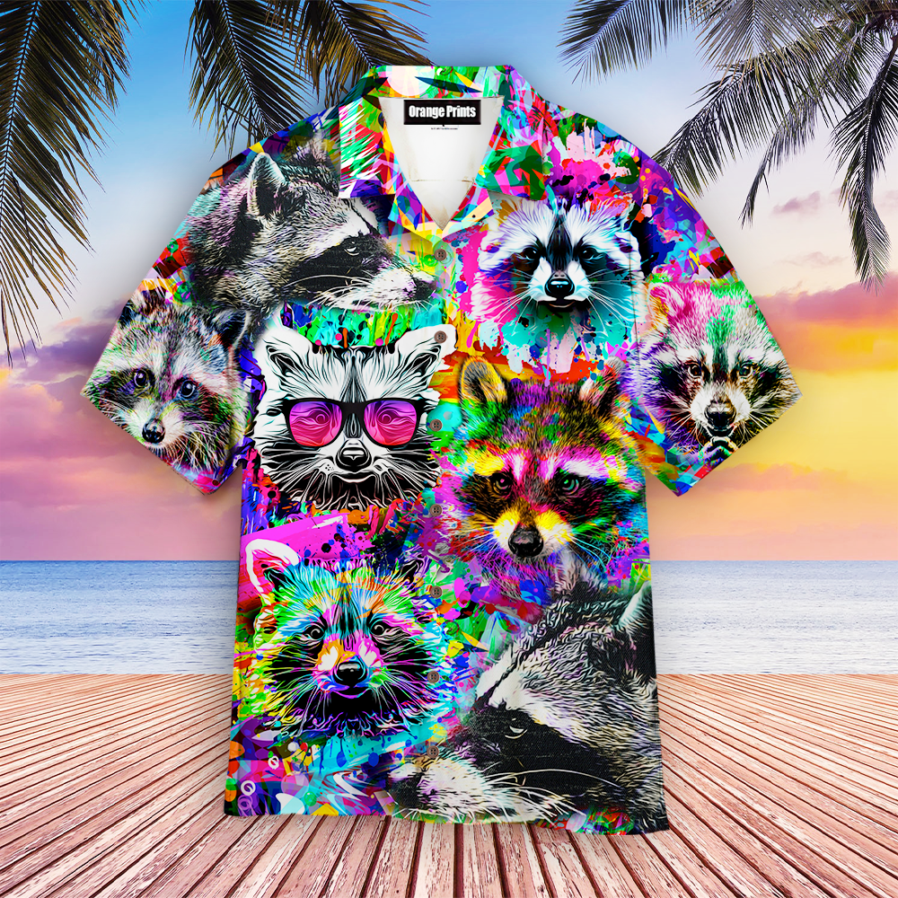 Colorful Raccoon Aloha Hawaii Shirts For Men Women Ha54465