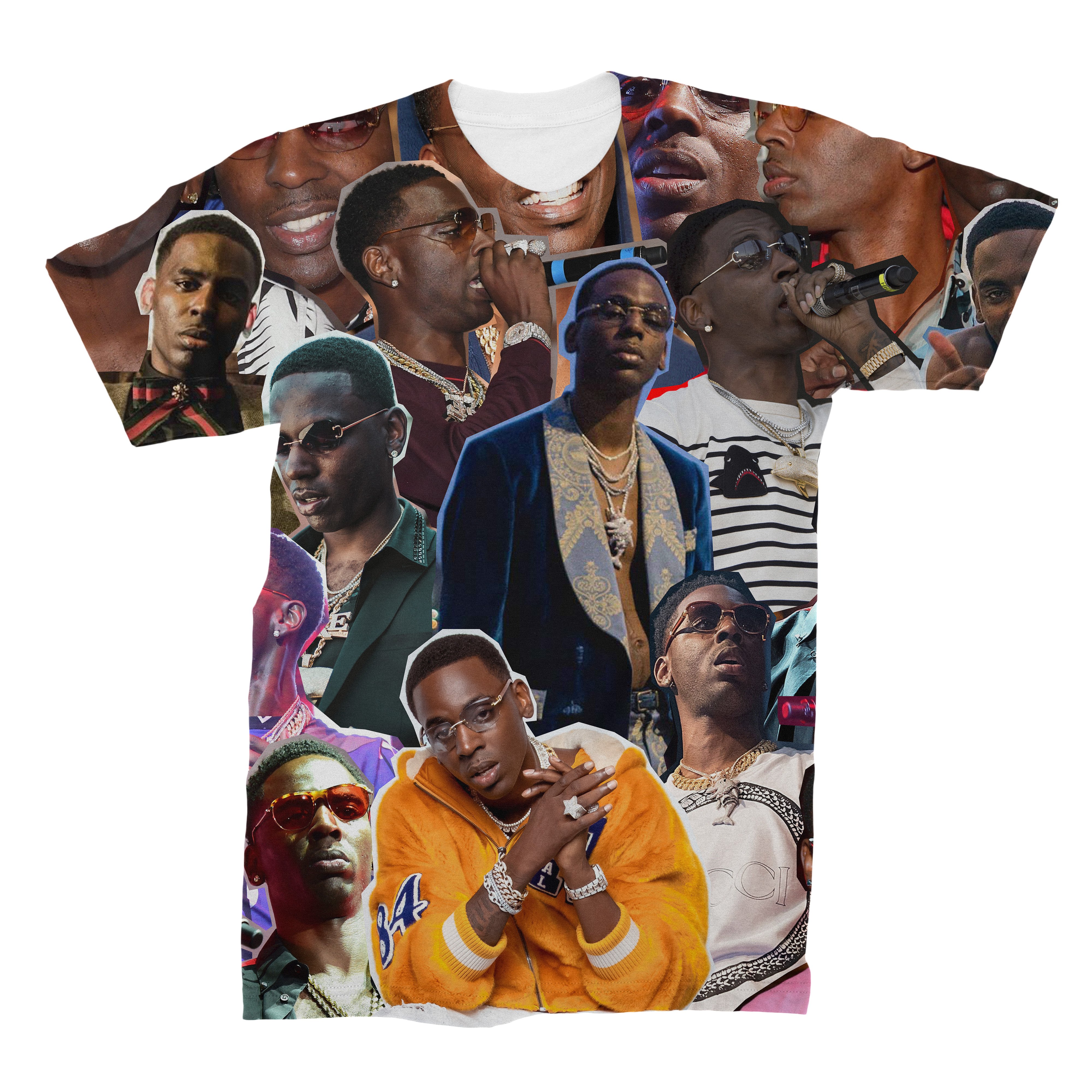 Young Dolph 3D Collage Face T-Shirt