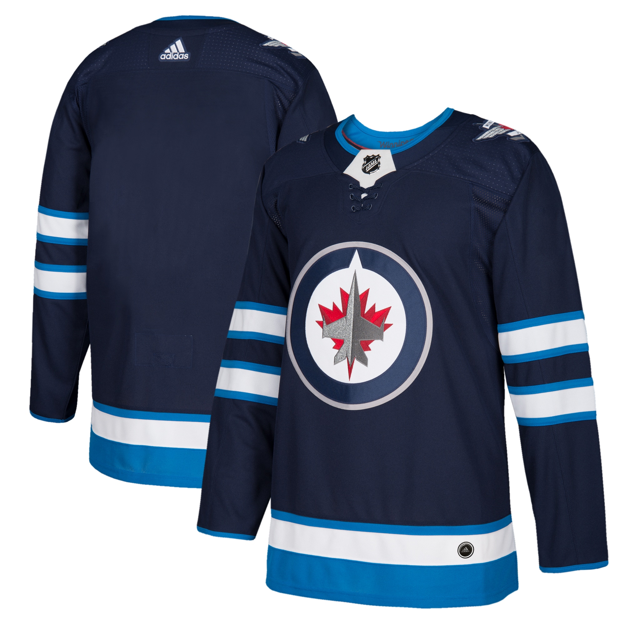 Men's Winnipeg Jets adidas Navy Home Authentic Blank Jersey