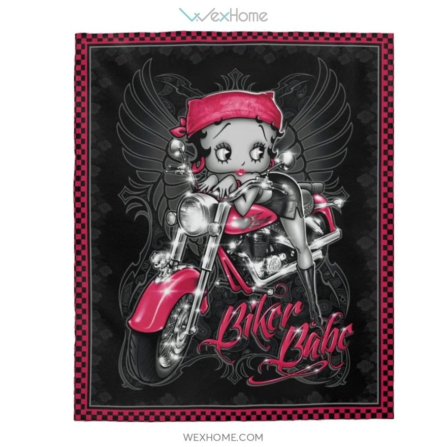 Betty Boop Biker Babe Sexy Lady Velveteen Plush Blanket Unqie Design W1511