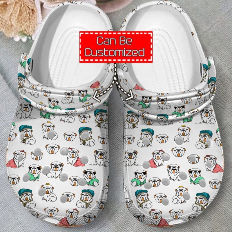 Bulldog Pattern clog Shoes Animal Print