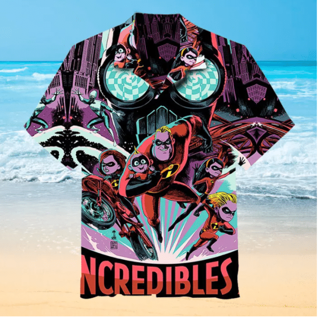 The Incredibles For Man And Woman Print Short Sleeve Hawaiian Shirt G95