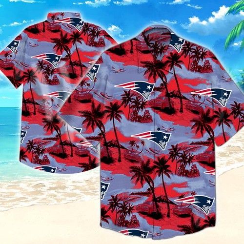 New England Patriots Hawaiian Button-Up Shirt