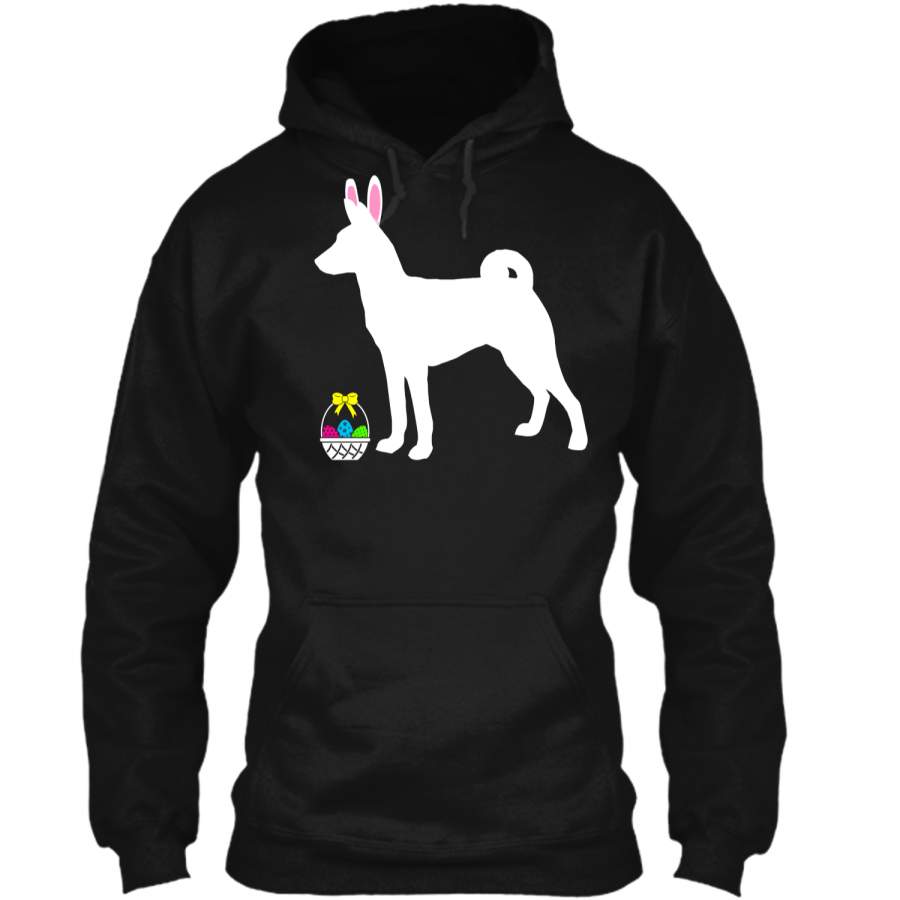 Basenji Easter Bunny Dog Silhouette T-Shirt Pullover Hoodie 8 oz