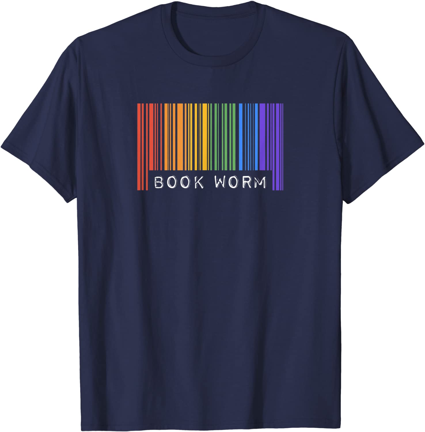 Pride Month T Shirt Book Worm, Gay Pride Flag Barcode Queer Shirt, Rainbow Lgbtq T-Shirt