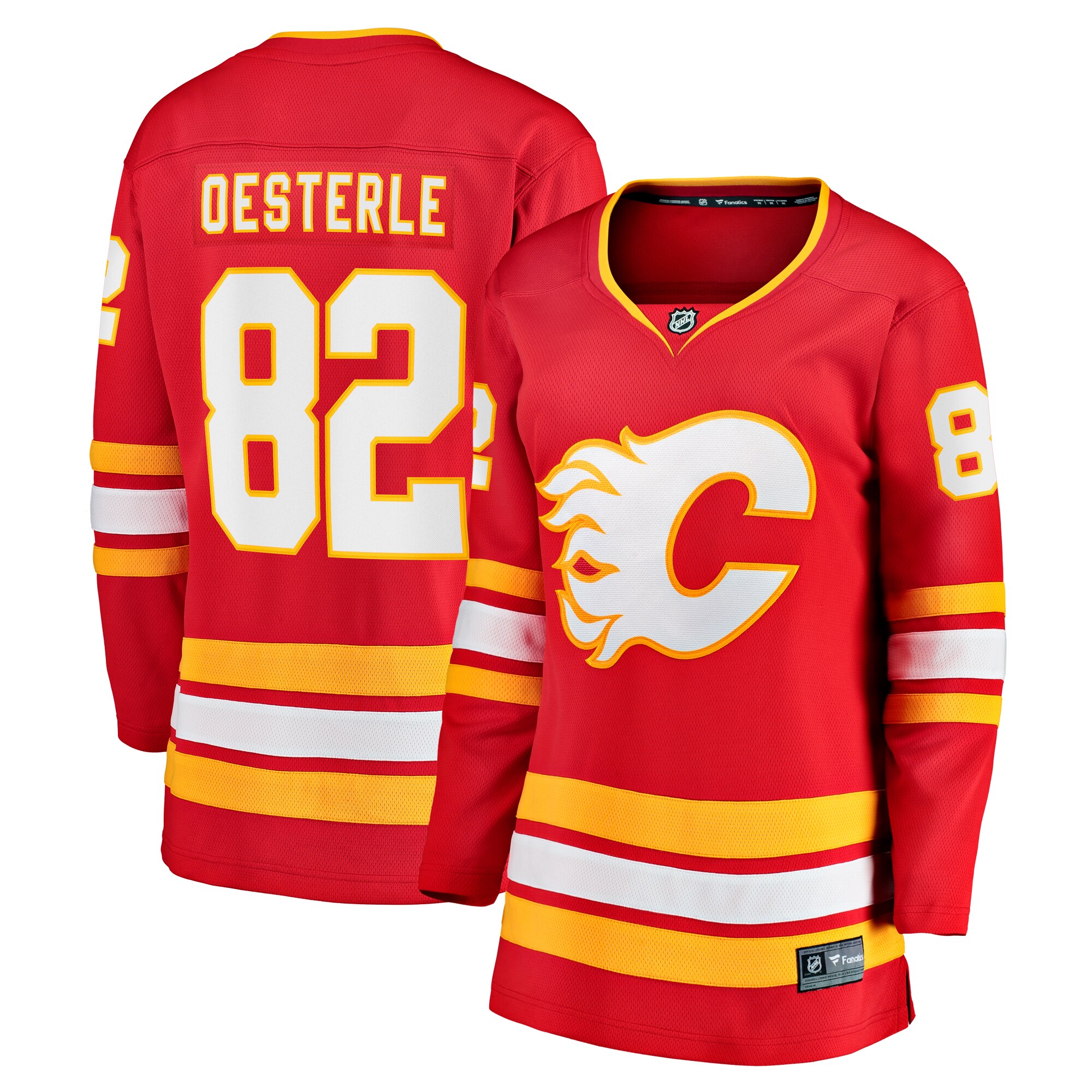 Jordan Oesterle Calgary Flames Women's Branded Home Breakaway Jersey – Red