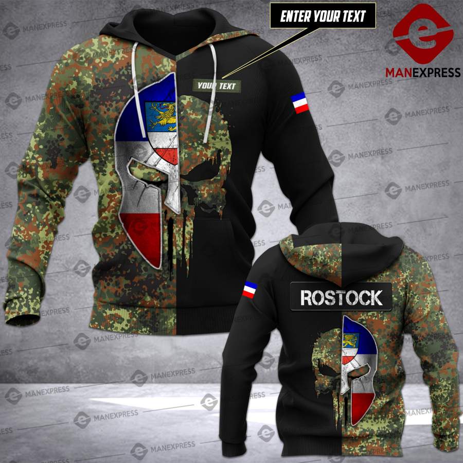 Spt Rostock-Germany camo army personalized 3d Printed HOODIE NQA