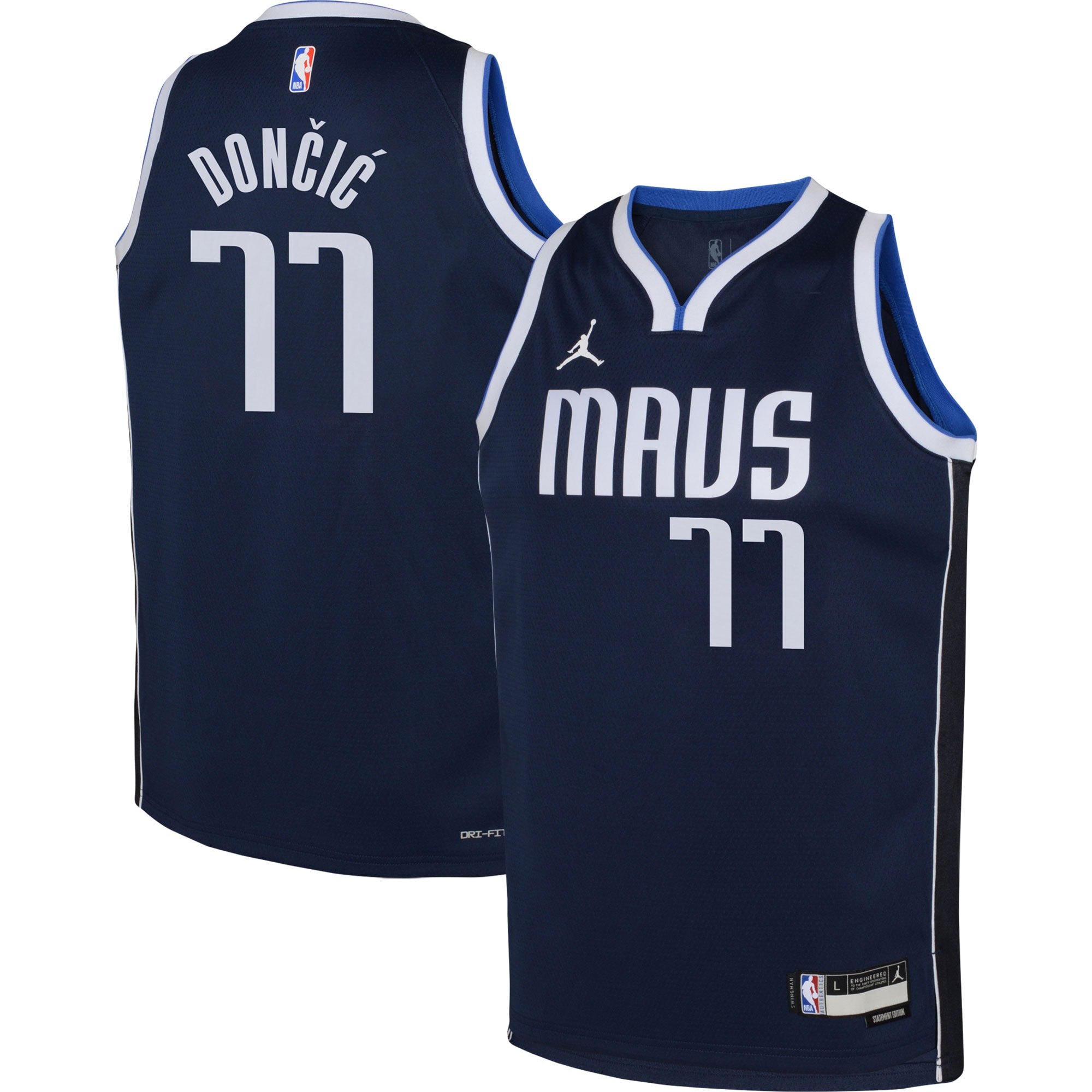 Youth Jordan Brand Luka Doncic Navy Dallas Mavericks Swingman Jersey – Statement Edition