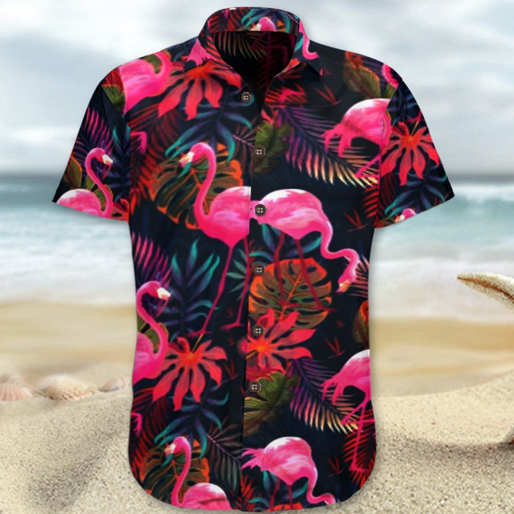 Flamingo Palm Hawaiian Shirt Summer Beach Clothes Gift Ideas For Him Ha47623