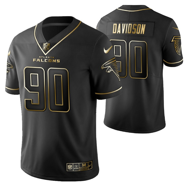 Atlanta Falcons Marlon Davidson 90 2021 NFL Golden Brandedition Black Jersey Gift For Falcons Fans